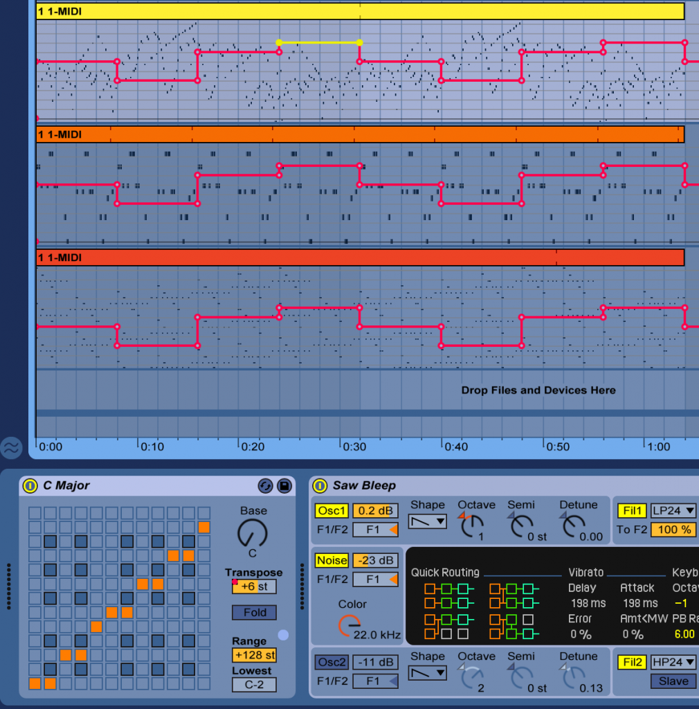 Using Ableton Live's "scale" effect