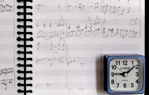 Time-Lapse Video of a Composer Writing Music