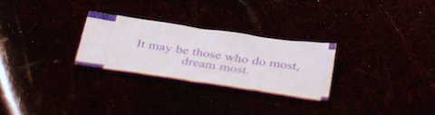 "It may be those who do most, dream most"