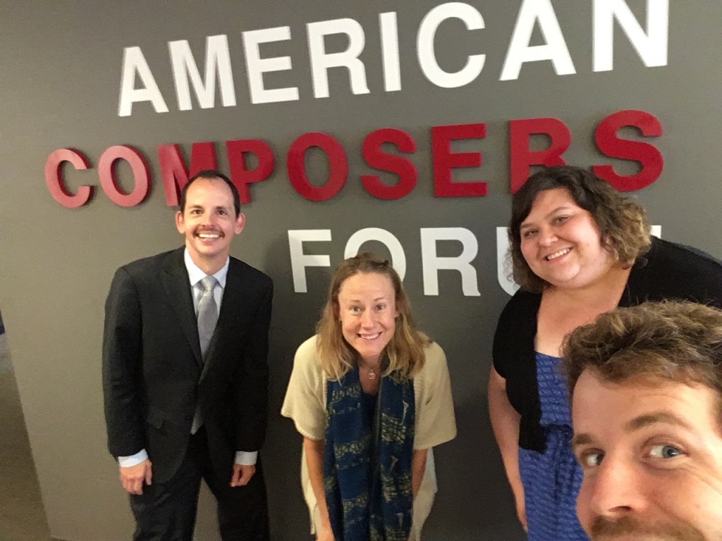 Hanging out at the American Composers Forum headquarters.